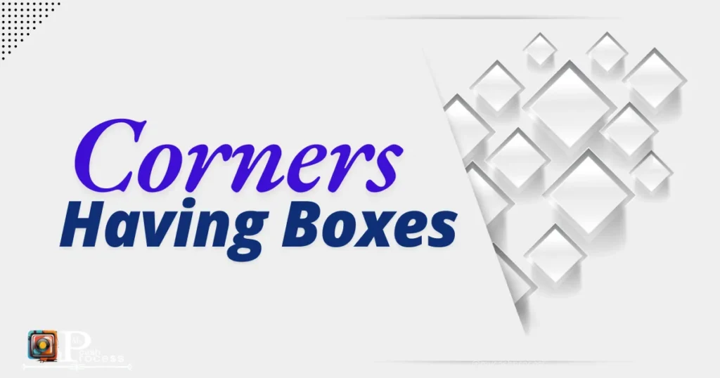 A website template with the four corners having boxes for a stunning design